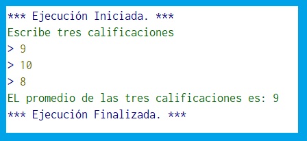 Algoritmo para calcular el promedio de 3 calificaciones