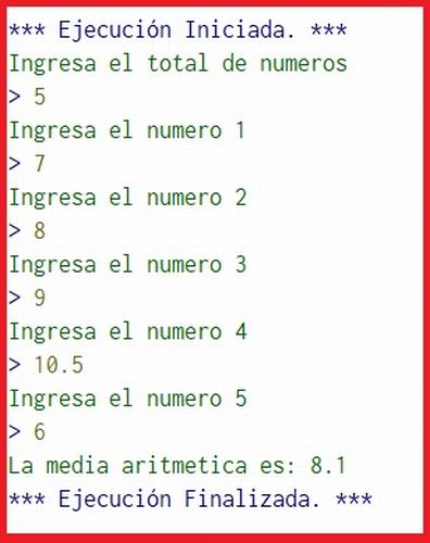 Algoritmo para calcular la media aritmética en pseint