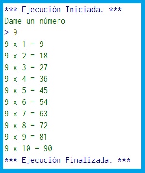 Algoritmo para calcular las tablas de multiplicar en pseint