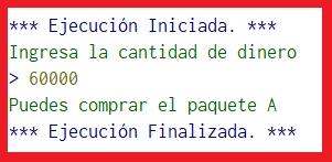 Algoritmo para saber que paquete comprar una persona