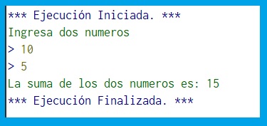 Algoritmo para sumar dos numeros