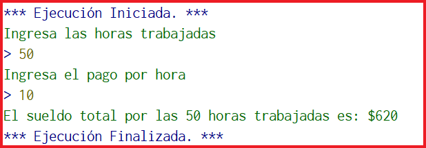 Cantidad de dinero que recibira un trabajador por concepto de horas extras