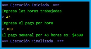 Realice un algoritmo que permita determinar el sueldo semanal