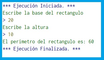 algoritmo para calcular el perímetro de un rectángulo 