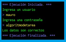 algoritmo usuario y contraseña en pseint